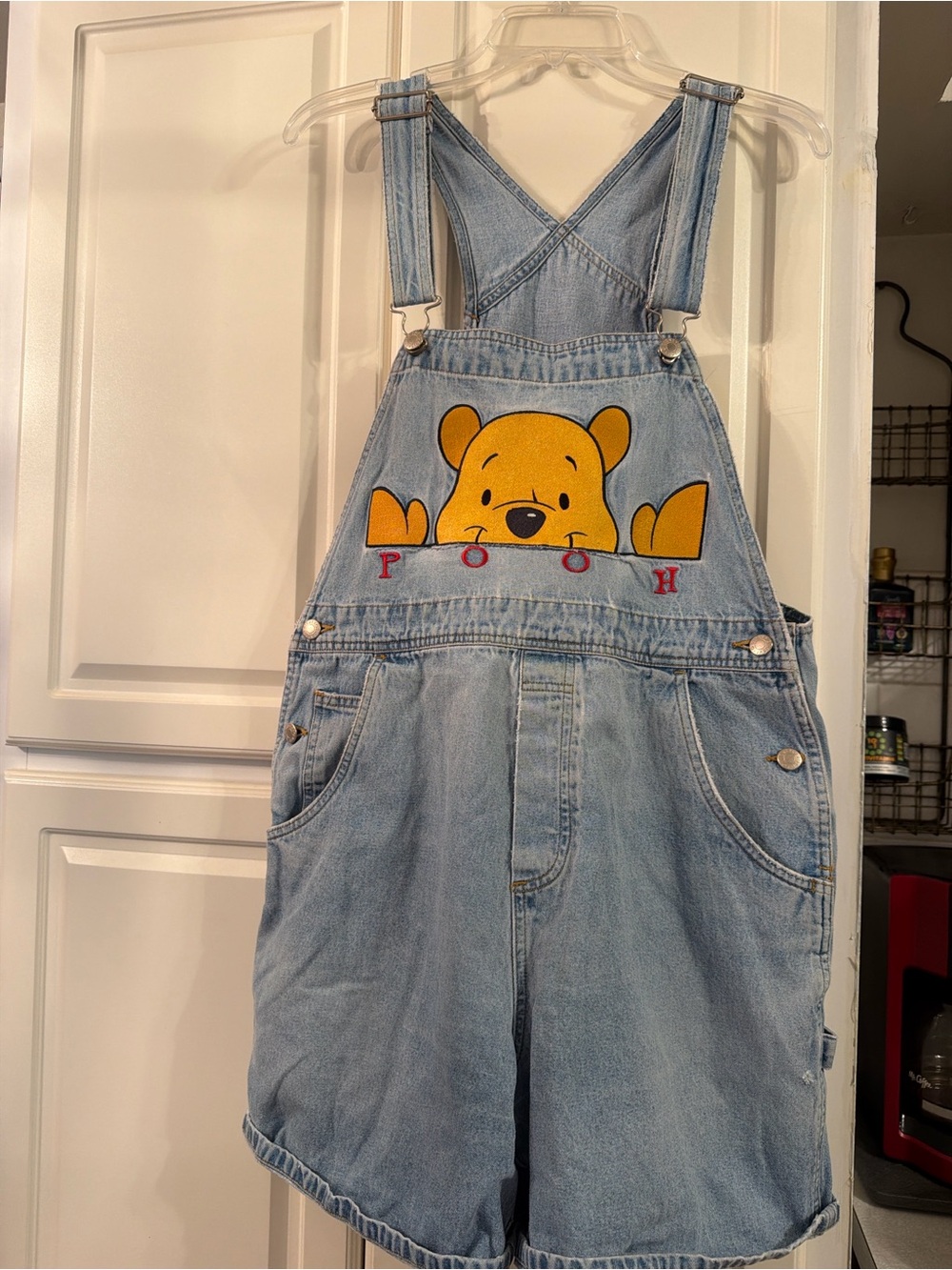 Disney Catalog Collection Winnie the Pooh Denim Shortalls Medium Y2K